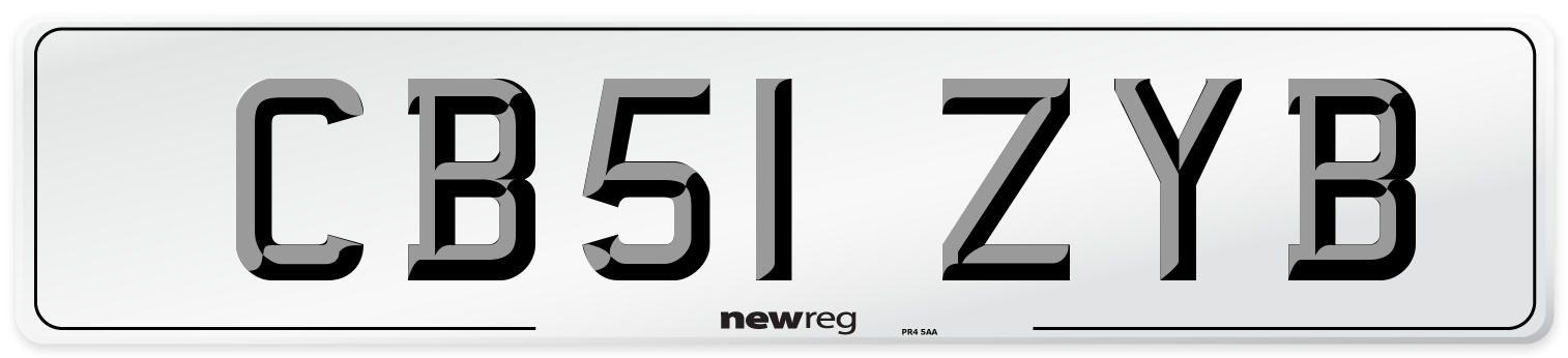 CB51 ZYB Number Plate from New Reg